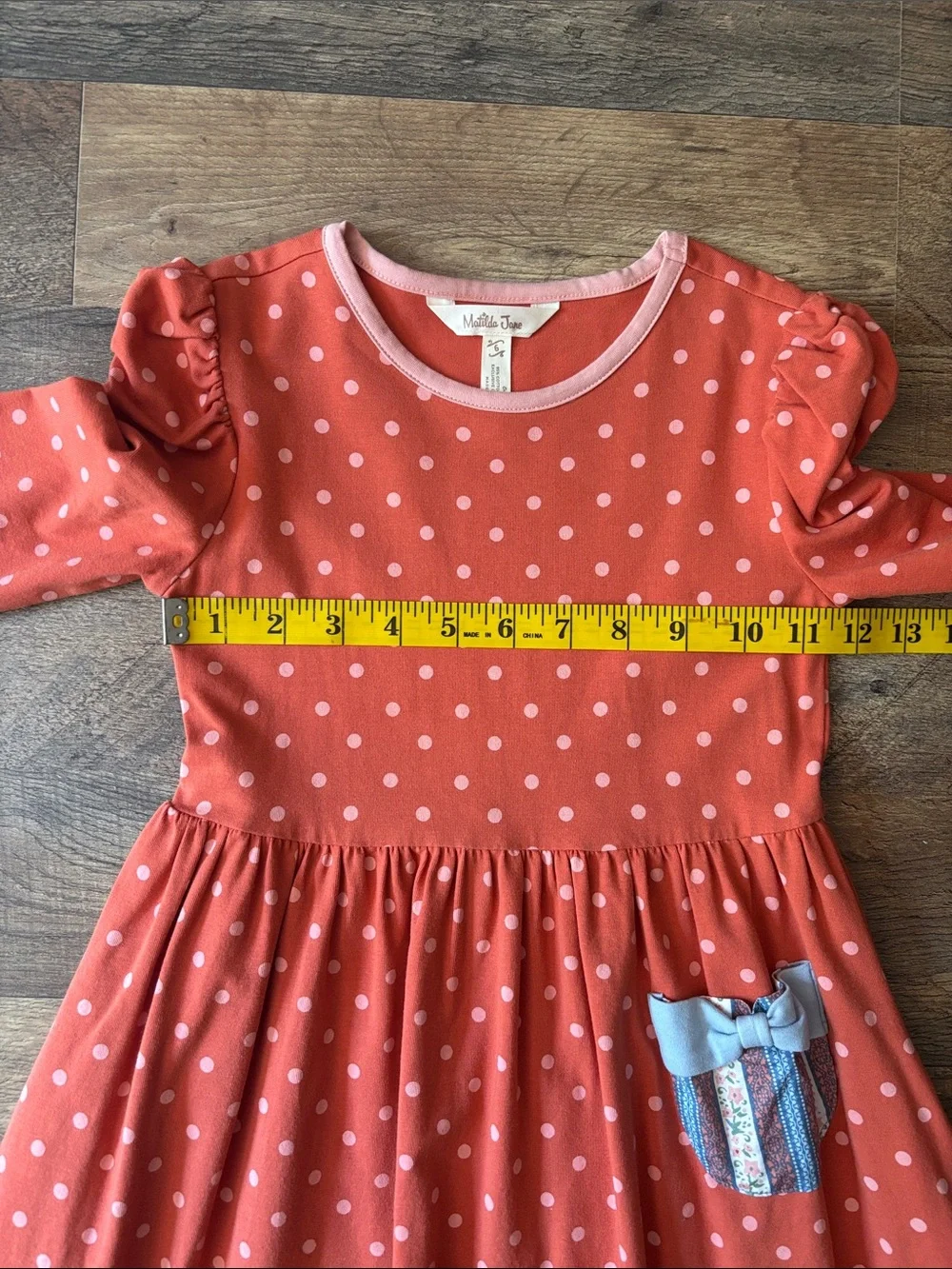 Matilda Jane Orange Blue Polka Dot Dress size 6